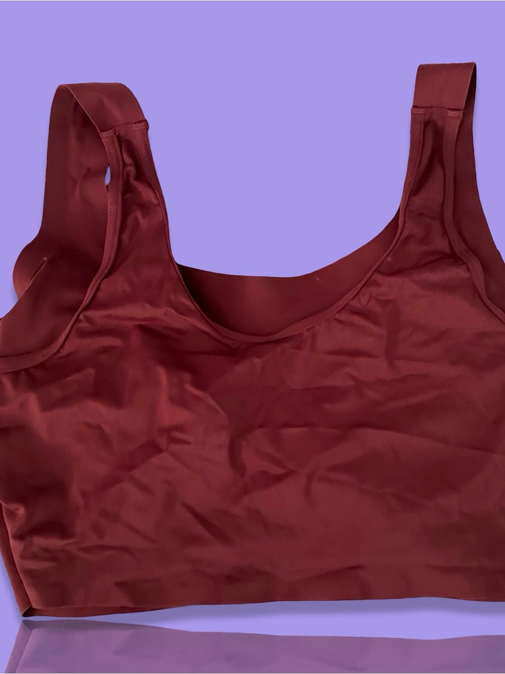 (2 for $30) True & Co. Burgundy Wireless Scoop Bralette, NWOT, XL - Picture 2 of 3